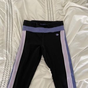 champion leggings with color blocking on the side